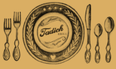 Drawing of Tadich plate and flatware